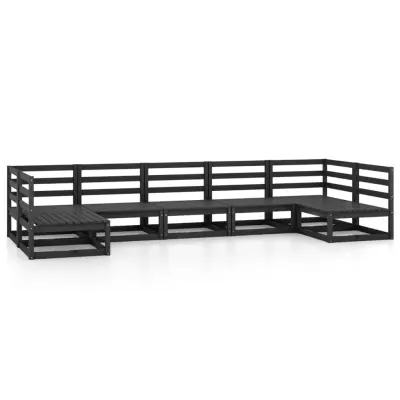 vidaXL Vrtna sedežna garnitura 7-delna trdna borovina