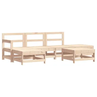 vidaXL Vrtna sedežna garnitura 6-delna trdna borovina