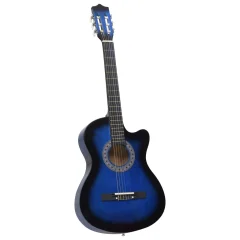 vidaXL Klasična kitara s 6 strunami modra in črna 38"
