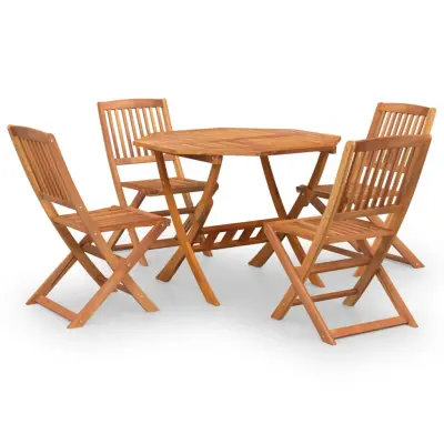 vidaXL Vrtna jedilna garnitura 5-delna trden akacijev les