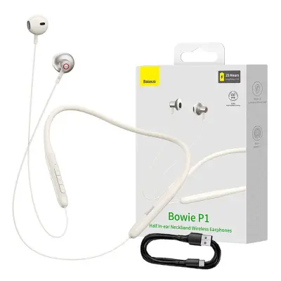 Neckband Magnetic Sport Earphones Baseus Bowie P1 (kremno-bele)