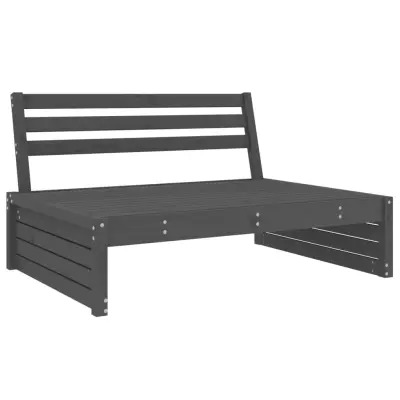 vidaXL Vrtni sredinski kavč siv 120x80 cm trdna borovina