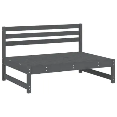 vidaXL Vrtni sredinski kavč siv 120x80 cm trdna borovina