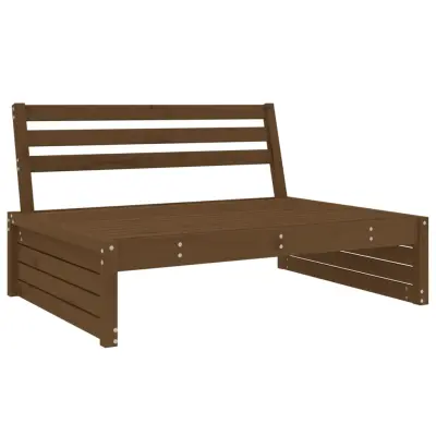 vidaXL Vrtni sredinski kavč medeno rjav 120x80 cm trdna borovina