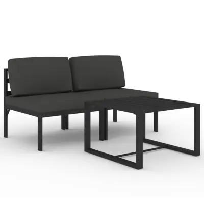 vidaXL Vrtna sedežna garnitura 3-delna z blazinami aluminij antracit
