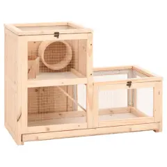 vidaXL Kletka za hrčke 81x40x60 cm trden les jelke