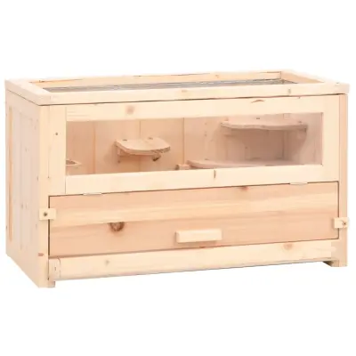 vidaXL Kletka za hrčke 60x30x35 cm trden les jelke