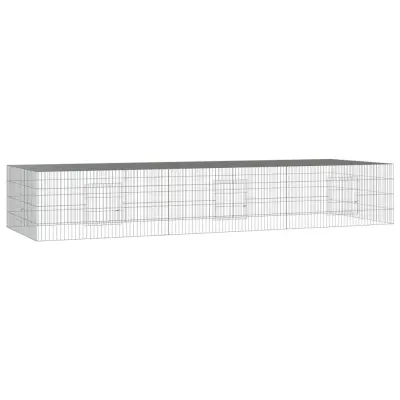 vidaXL 3-delna ograda za zajce 325x109x54 cm pocinkano železo