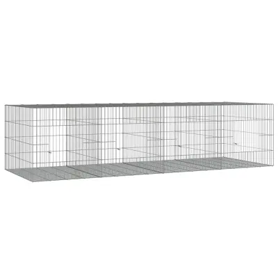 vidaXL 4-delna ograda za zajce 217x79x54 cm pocinkano železo
