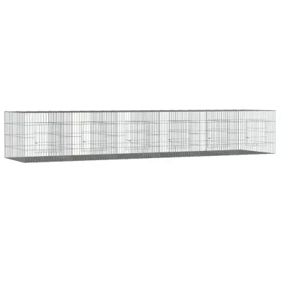 vidaXL 6-delna ograda za zajce 327x79x54 cm pocinkano železo