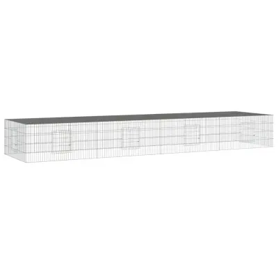 vidaXL 4-delna ograda za zajce 433x109x54 cm pocinkano železo