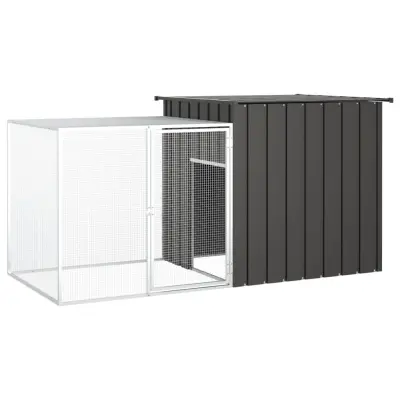vidaXL Kletka za zajce antracit 200x91x100 cm pocinkano jeklo