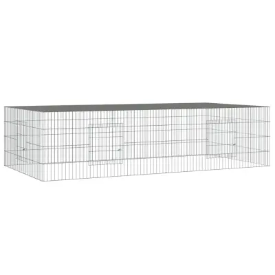 vidaXL 2-delna ograda za zajce 220x110x55 cm pocinkano železo