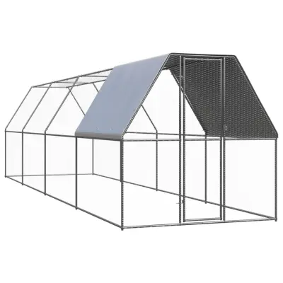 vidaXL Zunanji kokošnjak 2x8x2 m pocinkano jeklo
