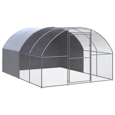 vidaXL Zunanji kokošnjak 3x4x2 m pocinkano jeklo