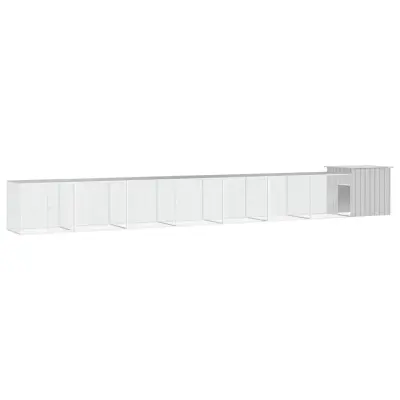 vidaXL Kokošnjak siv 700x91x100 cm pocinkano jeklo