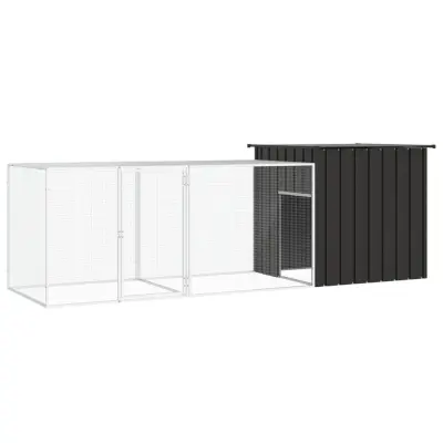 vidaXL Kokošnjak antracit 300x91x100 cm pocinkano jeklo