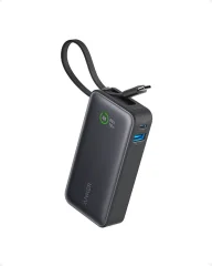 ANKER 545 Nano powerbank 10K z vgrajenim kablom USB-C, črn
