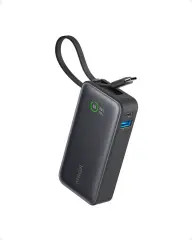 ANKER 545 Nano powerbank 10K z vgrajenim kablom USB-C, črn