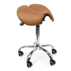 Ergonomski nastavljiv tabure SELLA rjav, sedišče v nevtralnem položaju