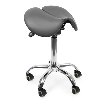 Ergonomski nastavljiv tabure SELLA siv enostaven za sestavo, pisarniški in gamerski sedež