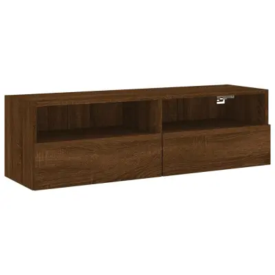 vidaXL Stenska TV omarica rjavi hrast 100x30x30 cm inženirski les