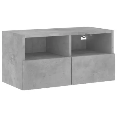 vidaXL Stenska TV omarica betonsko siva 60x30x30 cm inženirski les