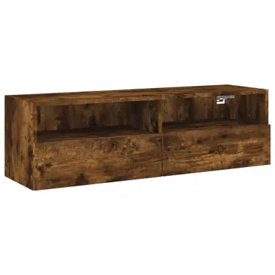 vidaXL Stenska TV omarica dimljeni hrast 100x30x30 cm inženirski les