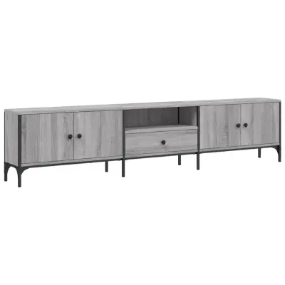 vidaXL TV omarica s predalom siva sonoma 200x25x44 cm inženirski les