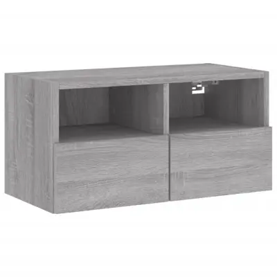 vidaXL Stenska TV omarica siva sonoma 60x30x30 cm inženirski les