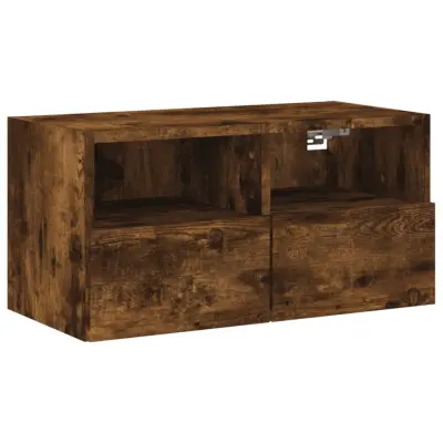 vidaXL Stenska TV omarica dimljeni hrast 60x30x30 cm inženirski les