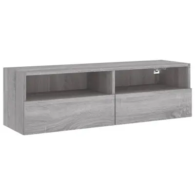 vidaXL Stenska TV omarica siva sonoma 100x30x30 cm inženirski les