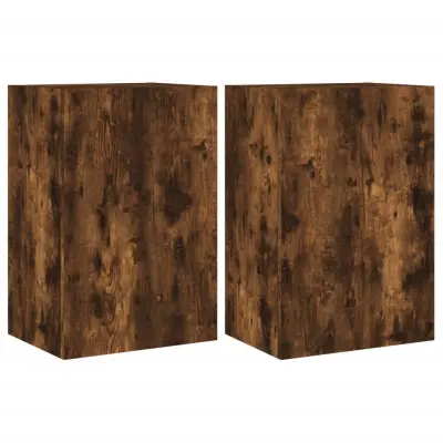 vidaXL Stenske TV omarice 2 kosa dimljeni hrast 40,5x30x60 cm inž. les