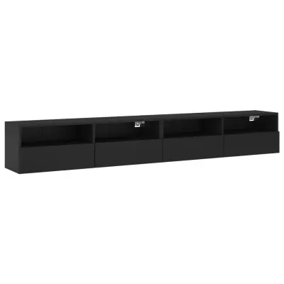 vidaXL Stenske TV omarice 2 kosa črne 100x30x30 cm inženirski les