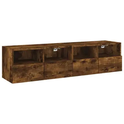 vidaXL Stenske TV omarice 2 kosa dimljeni hrast 60x30x30 cm inž. les