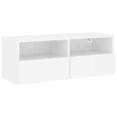 vidaXL Stenska TV omarica bela 80x30x30 cm iverna plošča