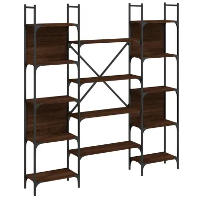 vidaXL Knjižna polica rjavi hrast 155,5x24x166,5 cm inženirski les