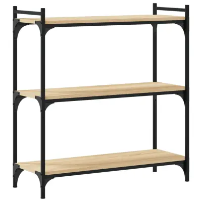 vidaXL Knjižna omara 3-nadstropna sonoma hrast 80x30x86 cm inž. les