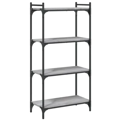 vidaXL Knjižna omara 4-nadstropna siva sonoma 60x30x120 cm inž. les