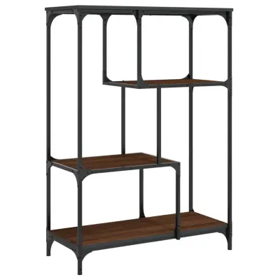 vidaXL Knjižna polica rjavi hrast 81x36x115 cm inž. les in železo