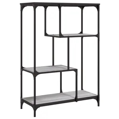 vidaXL Knjižna polica siva sonoma 81x36x115 cm inž. les in železo