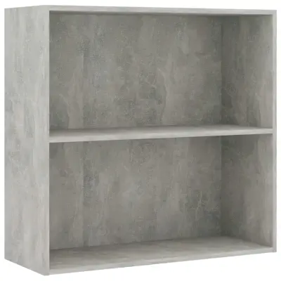 vidaXL Knjižna omara 2-nadstropna betonsko siva 80x30x76,5 cm