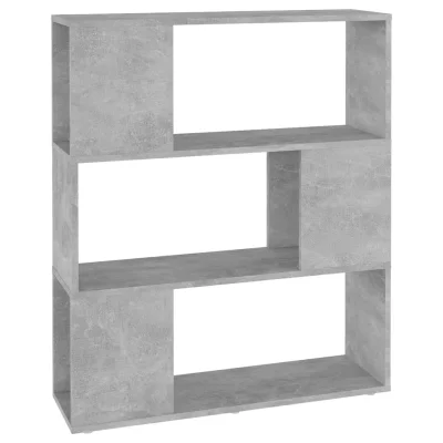 vidaXL Knjižna omara za razdelitev prostora betonsko siva 80x24x94 cm