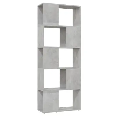 vidaXL Knjižna omara za razdelitev prostora betonsko siva 60x24x155 cm