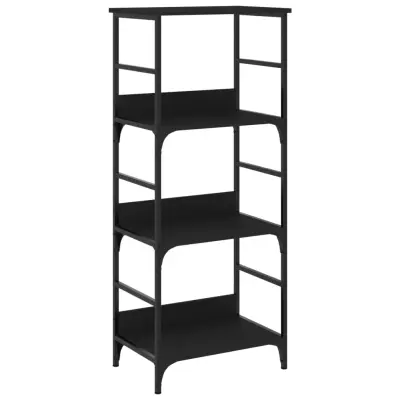 vidaXL Knjižna polica črna 50x33x117,5 cm inženirski les