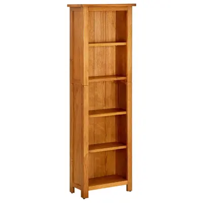 vidaXL Knjižna omara 5-nadstropna 45x22x140 cm trdna hrastovina