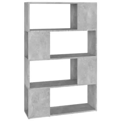 vidaXL Knjižna omara za razdelitev prostora beton. siva 80x24x124,5 cm