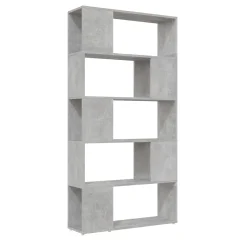 vidaXL Knjižna omara za razdelitev prostora betonsko siva 80x24x155 cm