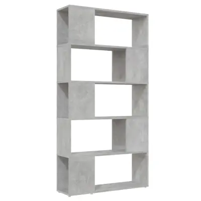 vidaXL Knjižna omara za razdelitev prostora betonsko siva 80x24x155 cm