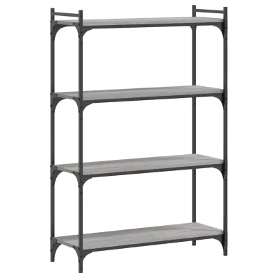vidaXL Knjižna omara 4-nadstropna siva sonoma 80x30x120 cm inž. les